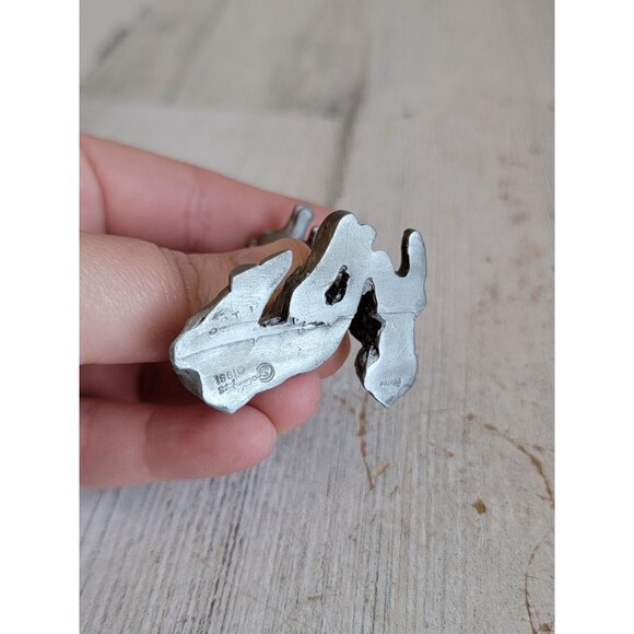 Vintage pewter giraffe mama baby miniature figure decor - Picture 6 of 6